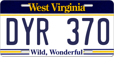 WV license plate DYR370