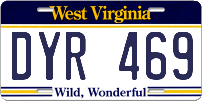 WV license plate DYR469