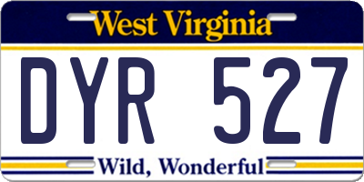 WV license plate DYR527
