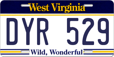 WV license plate DYR529