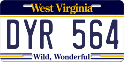 WV license plate DYR564