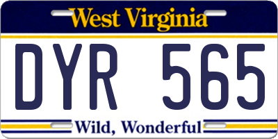 WV license plate DYR565