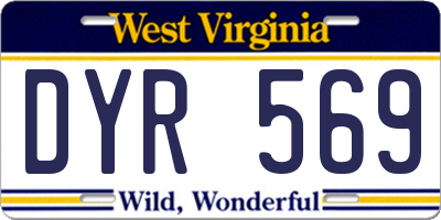 WV license plate DYR569