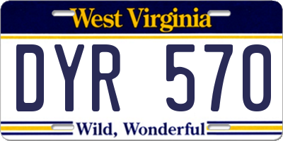WV license plate DYR570