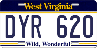 WV license plate DYR620