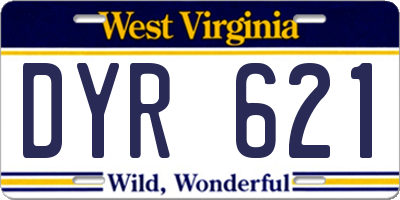 WV license plate DYR621