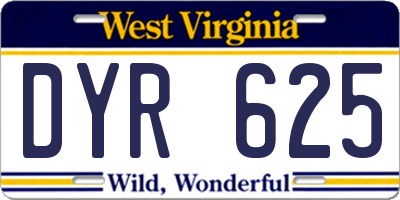 WV license plate DYR625