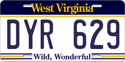 WV license plate DYR629