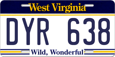 WV license plate DYR638