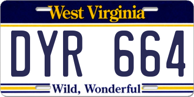 WV license plate DYR664