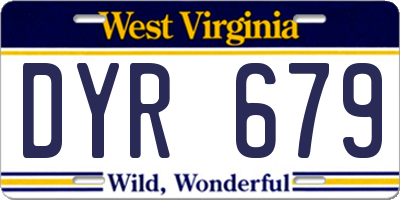 WV license plate DYR679
