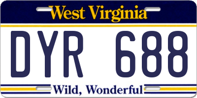 WV license plate DYR688