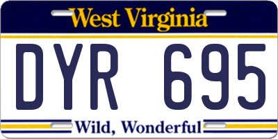 WV license plate DYR695