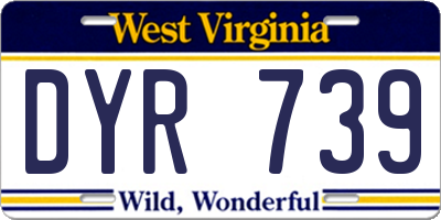 WV license plate DYR739
