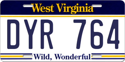 WV license plate DYR764