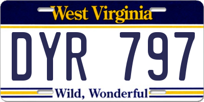 WV license plate DYR797