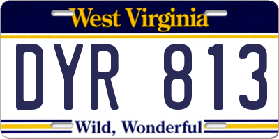 WV license plate DYR813