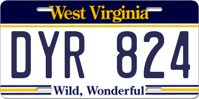 WV license plate DYR824