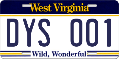 WV license plate DYS001