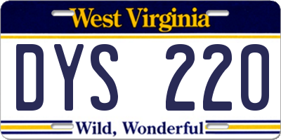 WV license plate DYS220