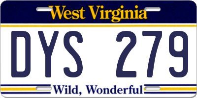 WV license plate DYS279