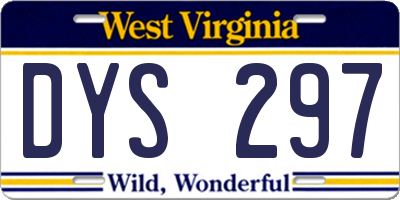 WV license plate DYS297