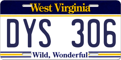 WV license plate DYS306