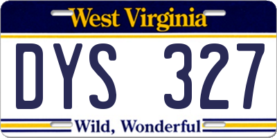 WV license plate DYS327