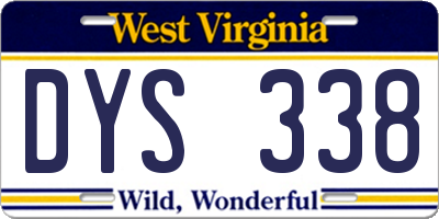 WV license plate DYS338