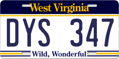 WV license plate DYS347