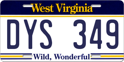 WV license plate DYS349