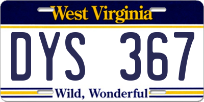 WV license plate DYS367