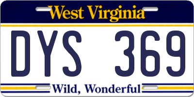 WV license plate DYS369