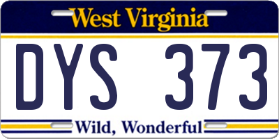 WV license plate DYS373