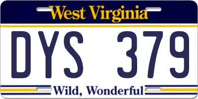 WV license plate DYS379