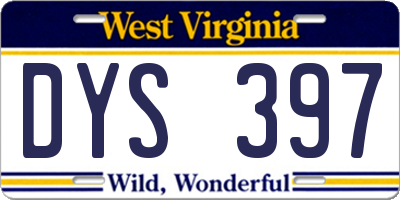 WV license plate DYS397