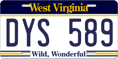 WV license plate DYS589