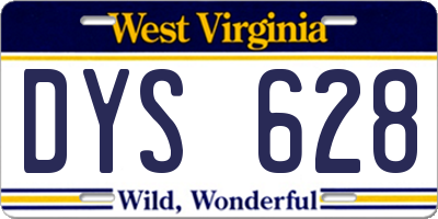 WV license plate DYS628
