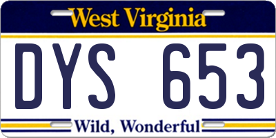 WV license plate DYS653