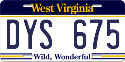 WV license plate DYS675