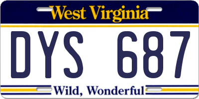 WV license plate DYS687