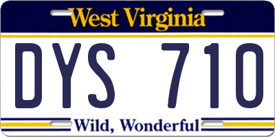WV license plate DYS710