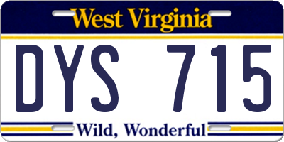 WV license plate DYS715