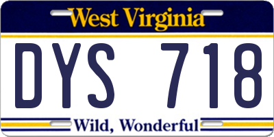 WV license plate DYS718