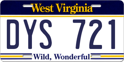 WV license plate DYS721
