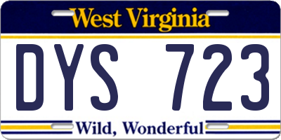 WV license plate DYS723