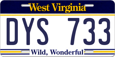 WV license plate DYS733