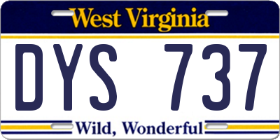 WV license plate DYS737