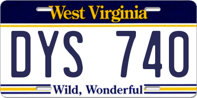 WV license plate DYS740