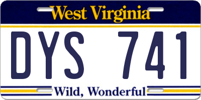 WV license plate DYS741